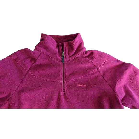 EUC REEBOK Ladies Long Sleeve Pullover Pink Fleece Jacket Size LARGE - Picture 3 of 4